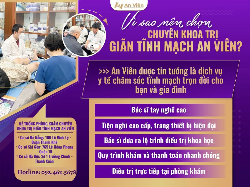 Tầm soát suy giãn tĩnh mạch với 0đ tại chuyên khoa An Viên Đà Nẵng 15 chuyên khoa An Viên Đà Nẵng