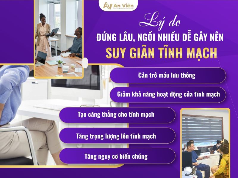 Dấu hiệu chân bị giãn tĩnh mạch do đứng lâu ngồi nhiều 12 dấu hiệu chân bị giãn tĩnh mạch