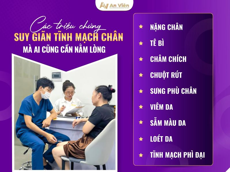 triệu chứng giãn tĩnh mạch ở chân