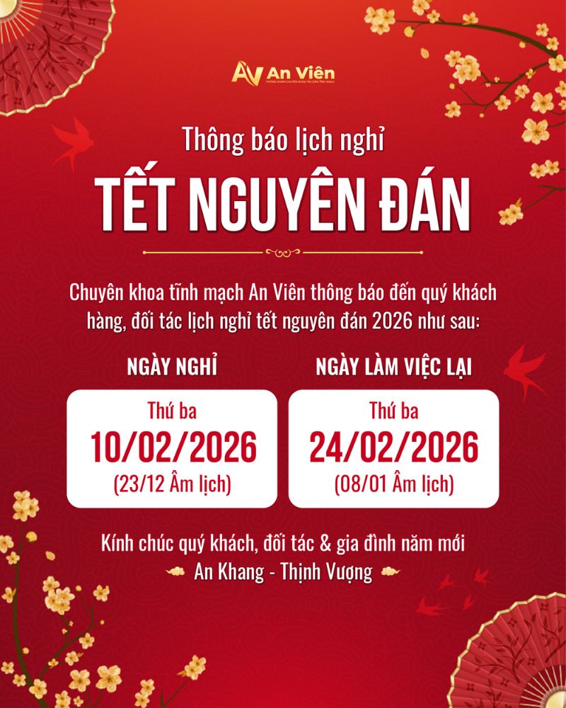CẬP NHẬT "LỊCH NGHỈ TẾT NGUYÊN ĐÁN BÍNH NGỌ 2026" CỦA PHÒNG KHÁM AN VIÊN 2 Lịch nghỉ Tết