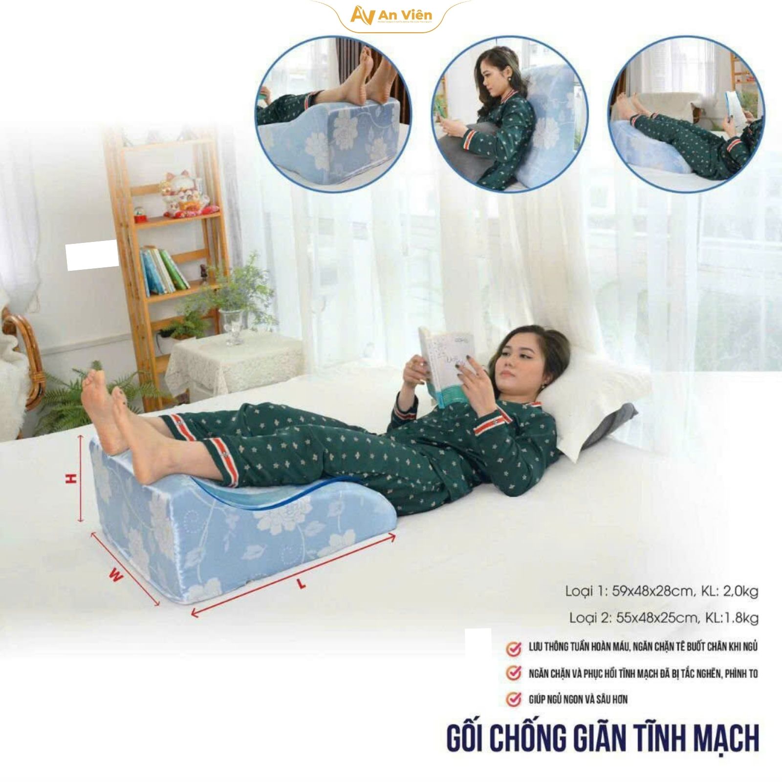 Gối kê chân giãn tĩnh mạch Ema