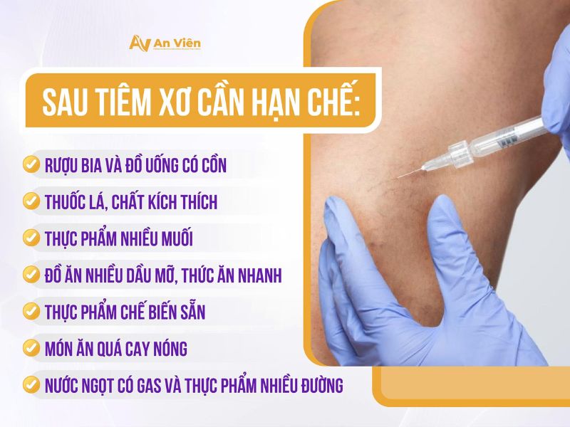 Sau tiêm xơ tĩnh mạch cần kiêng gì? Lưu ý quan trọng 10 Sau tiêm xơ tĩnh mạch cần kiêng gì