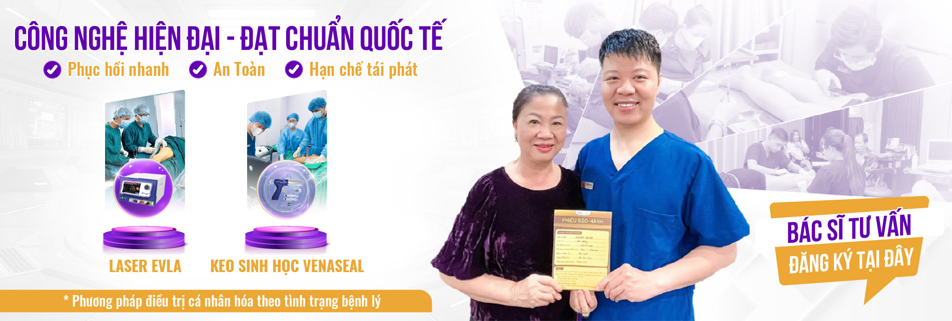 Công nghệ hiện đại đạt chuẩn quốc tế: Laser EVLA và keo sinh học Venaseal tại An Viên